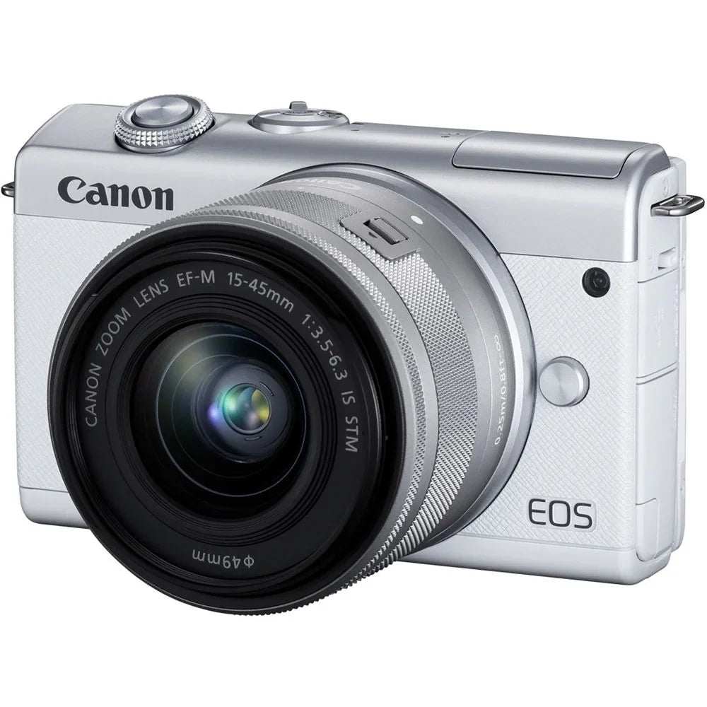 Lens (White) 3700C009 EOS with Digital Camera M200 Mirrorless 15-45mm Canon