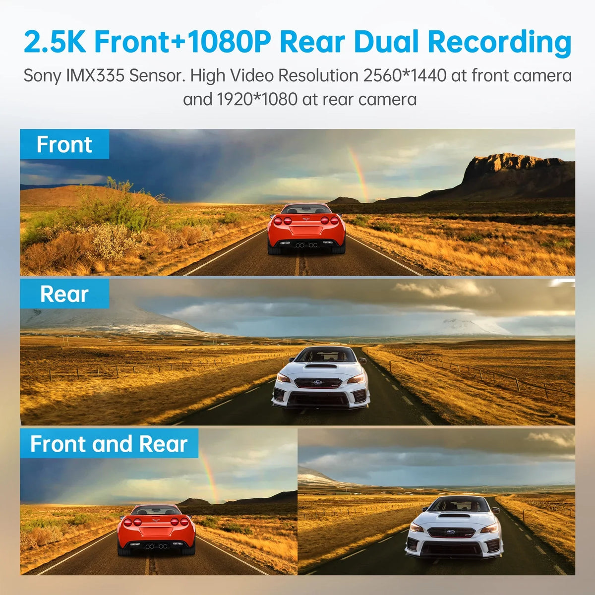Dual Dash View Screen Mirror Cam Dash Assistance, with 12 Backup Rear Waterproof GPS 2.5K Loop Rear Recording Front Parking Mirror Night Cam Inch Vision, Camera, and Touch Camera