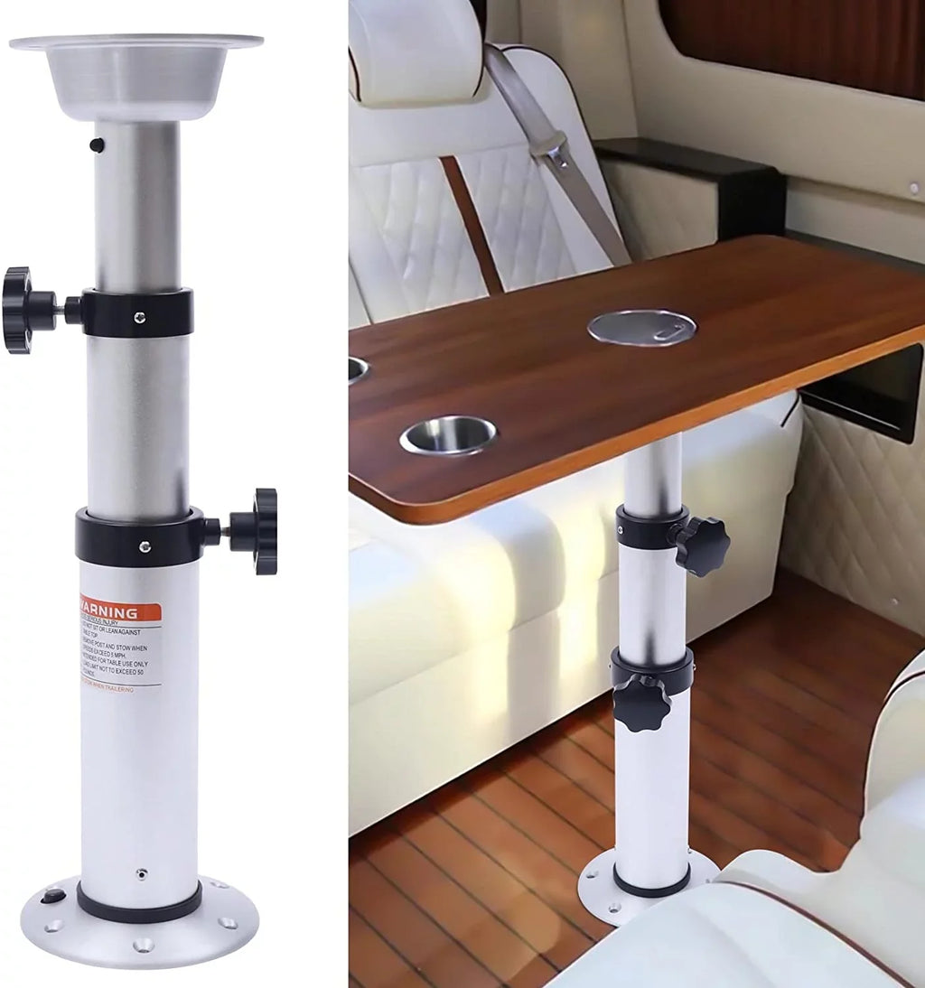 Motorhome Pedestal Frame Mount Table Leg Boat Alloy Aluminum Thickened for Miumaeov Table 16.9"-29.1"Adjustable Base Removable Camper Marine Stand Caravan RV