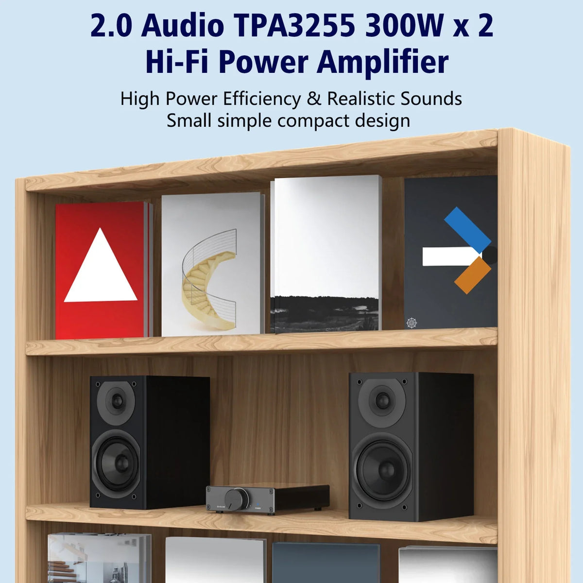 Lixada Channel Active Digital 300W Desktop Speakers Home Amplifier Plug-and-Play 2 for 2.0 Stereo Audio X TPA3255