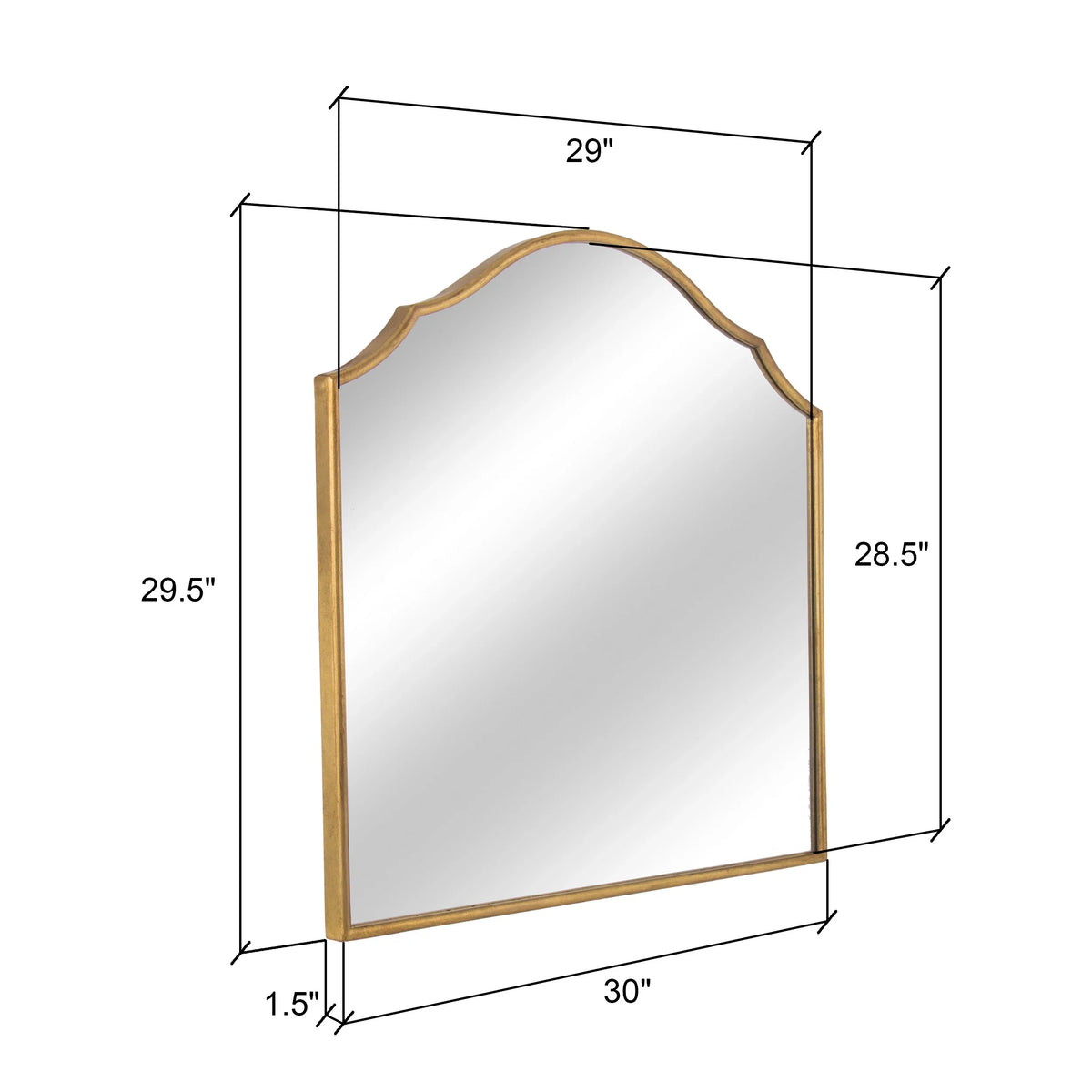 Gold Wide Metal Mirror Lizette Wall Arch Farmhouse