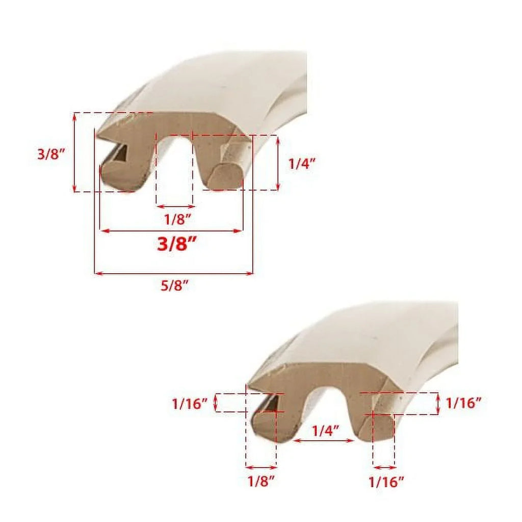 Rail Rigid Boat Beige Inch (10 Semi Insert Rub 3/8 FT) Princecraft