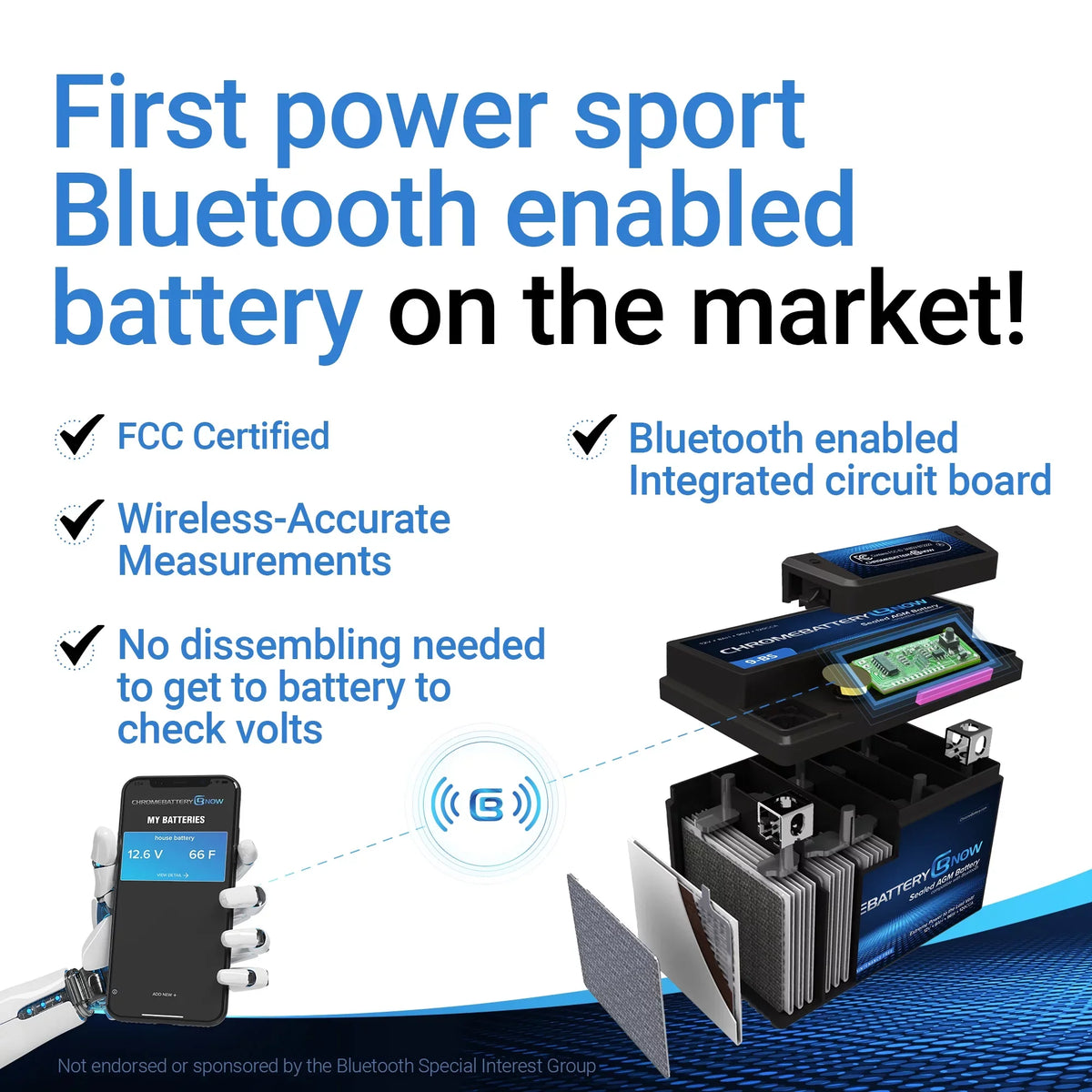 Rxp, Battery - Watercraft YTX20HL-BS Chrome Brp (2016 Gti, Intelligent Battery Smartphone Wireless Gts, 1500 Personal Gtr, - Wake Years 2019) Connectivity Rxt, AGM Gtx, for (sea-doo) Now