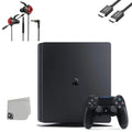 Black Pre-Owned Earbuds BOLT Bundle AXTION Microphone Gaming 4 1TB Gaming PlayStation Console (Refurbished: With New) Slim + Like