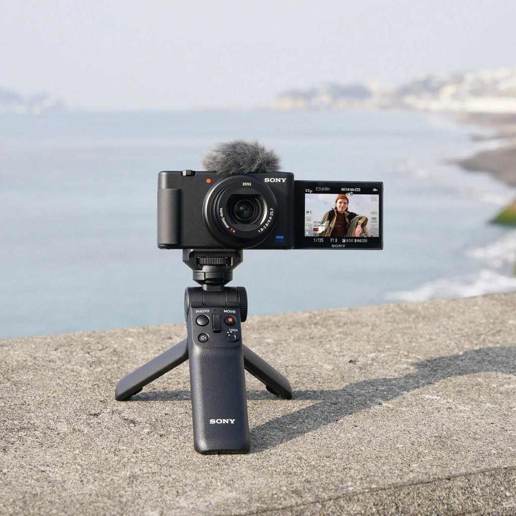 ZV-E1 Mirrorless 50mm Lens, Grip, Camera Alpha Kit and Mic with (Black)