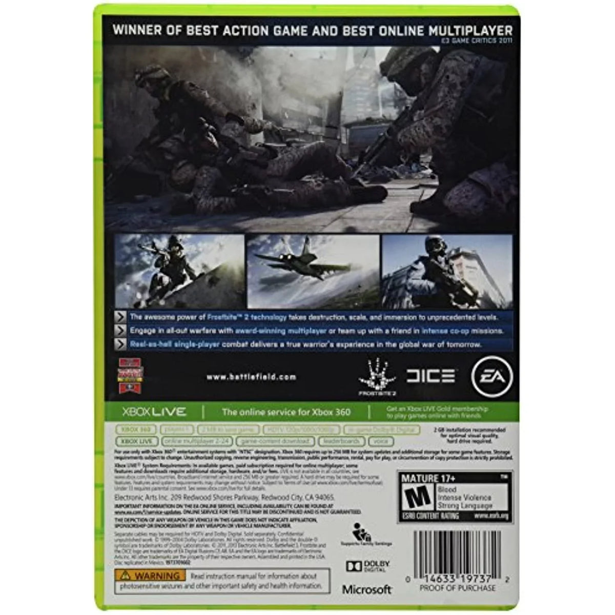 3 - 360 Battlefield Xbox