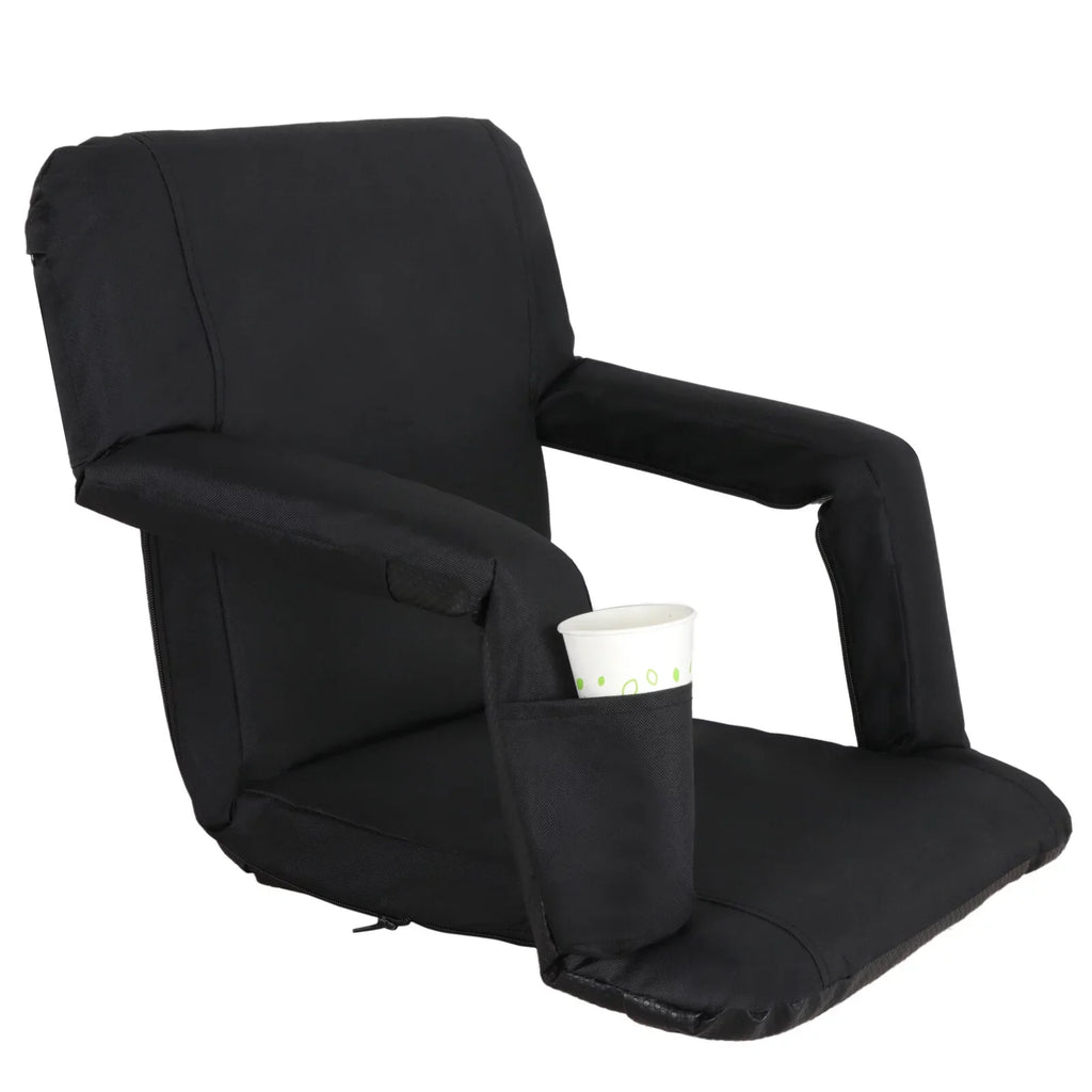 Seat 6 Waterproof, Portable HomGarden for Chair Folding Stadium Bleachers, Reclining Seat Black