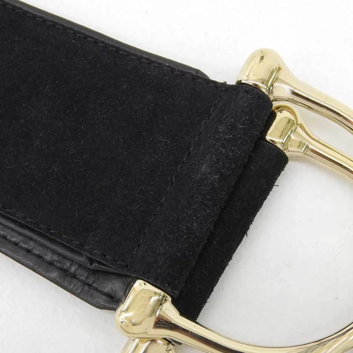 XS belt metal gold suede (Good) waist Pre-Owned fittings wide black