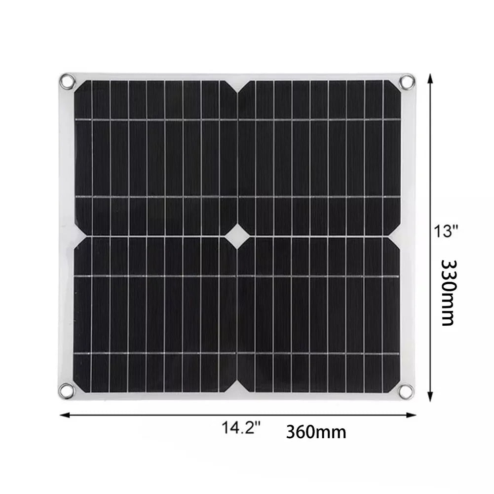 for 12/24V Plate Kit PWM Monocrystalline RV with Solar USB 18V Waterproof Solar Nebublu Marine Recharger, Dual Cellphone 100A 25W Panel Charging Controller,