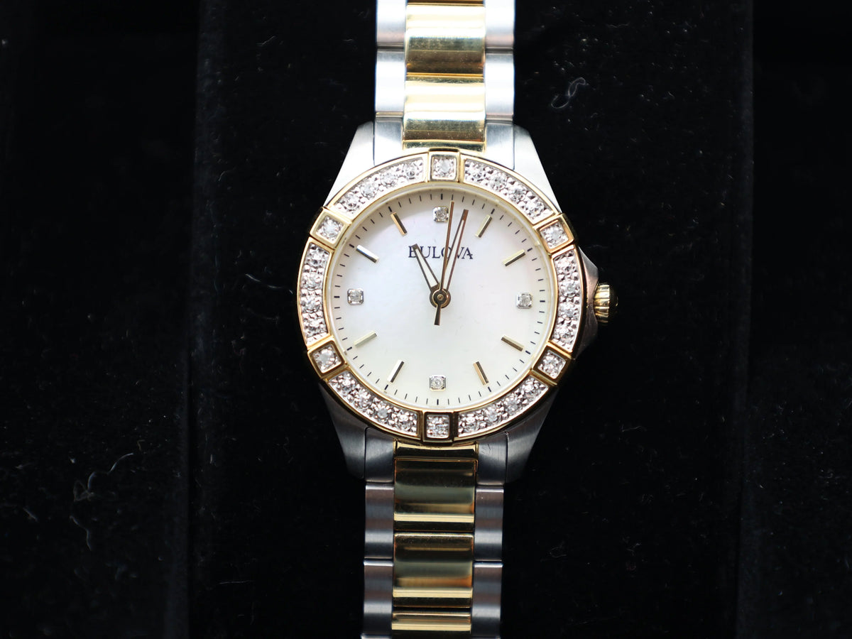 and Stainless Steel Watch Tone Diamond Two Ladies