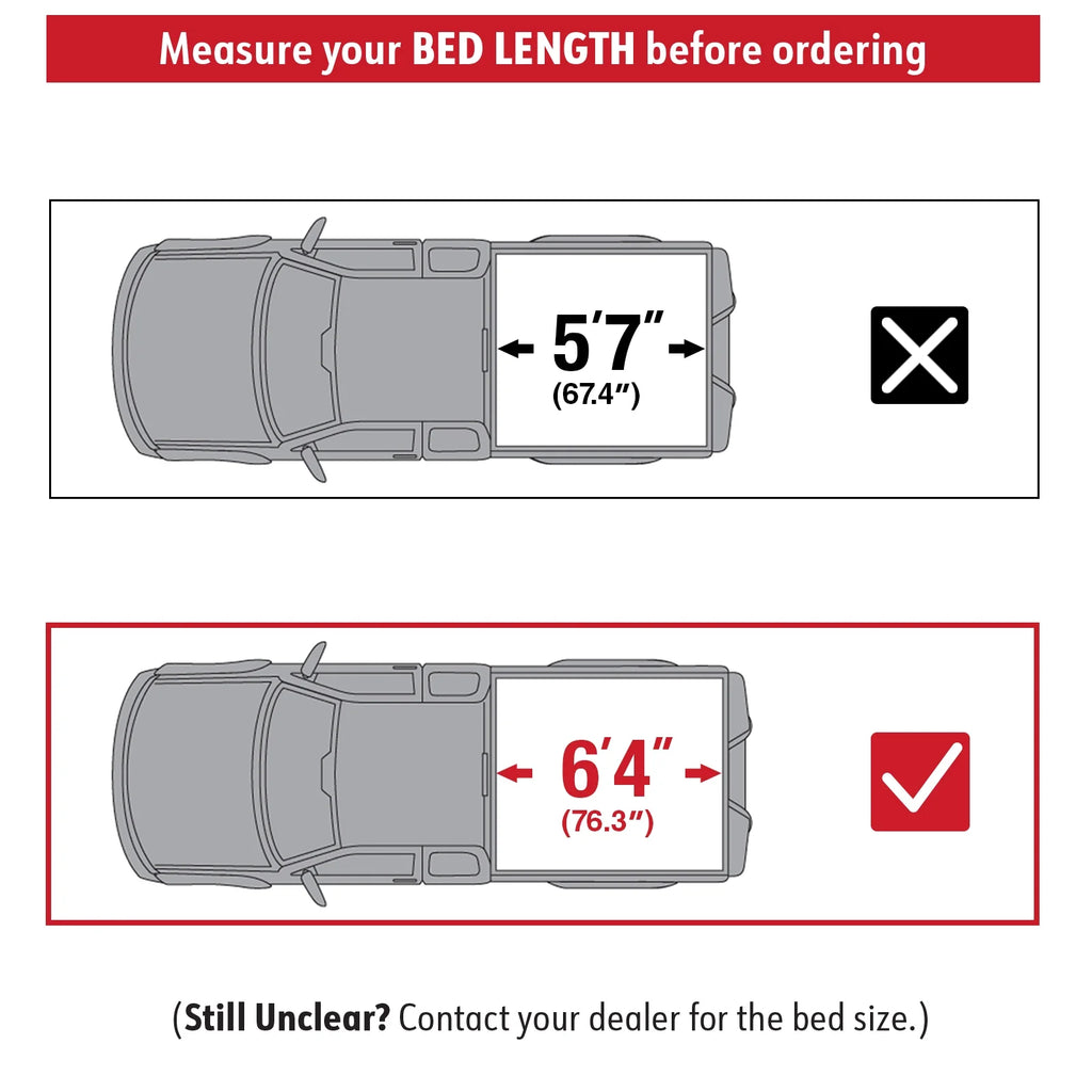 Truck Ram | Tonneau | (NOT Compatible Cover 1500 Classic) 19-23 6'4" Soft Quad-fold TCD484045 Body (76") 2019-2024 New Bed Bed FIT MaxMate with