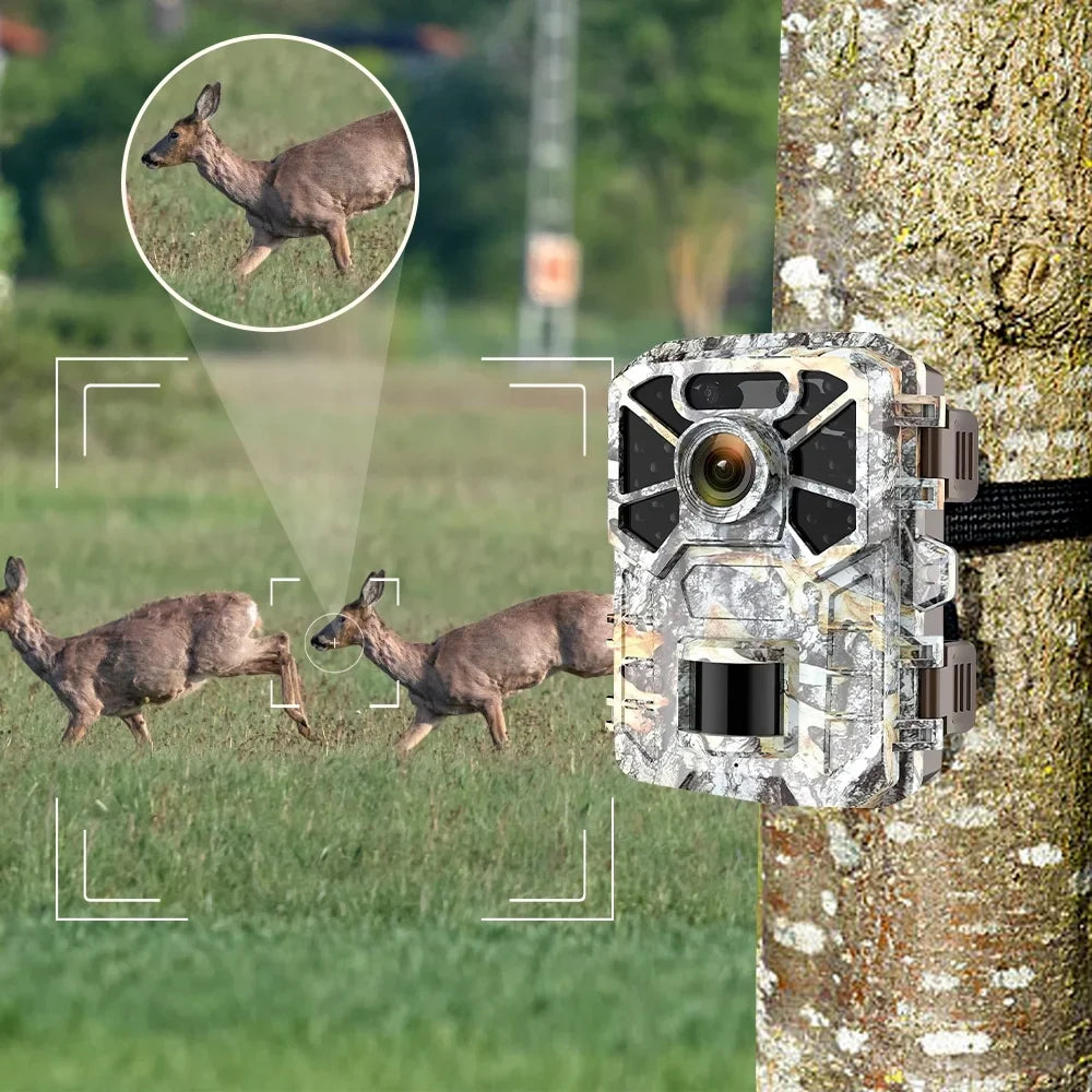 with Wide Surveillance, with 2 Game Waterproof Monitoring, 120° Angle Pack Trail Wildlife Camera 30MP Camera, Vision Hunting Lens Night Monitor 2k Trail Farm Infrared