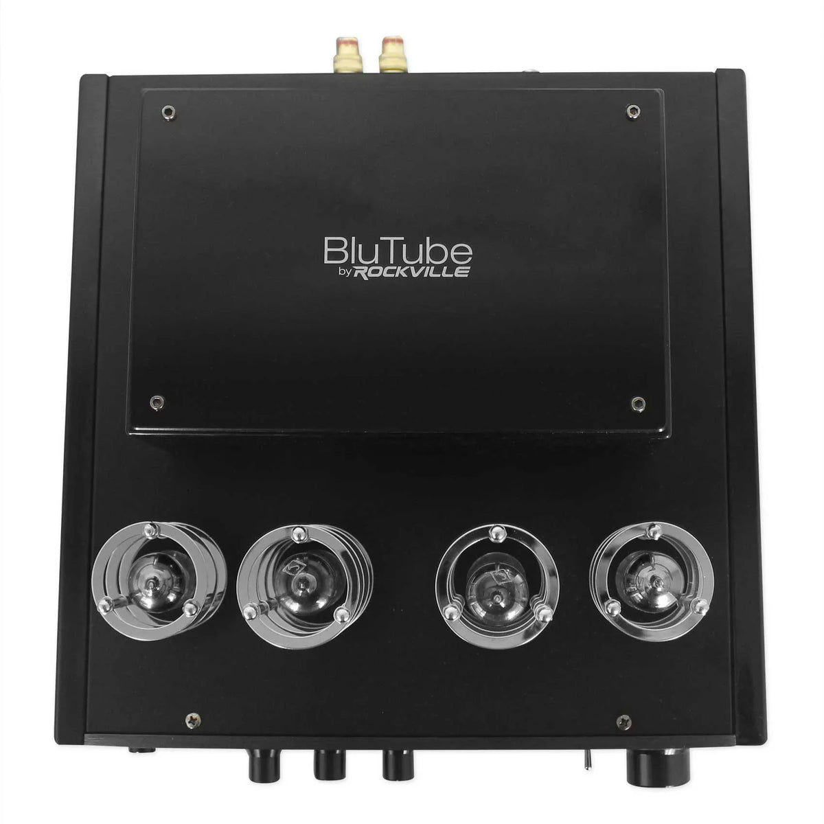 White Rockville Tube Receiver+(8) Theater LED Speakers Amp/Home 6.5" Ceiling