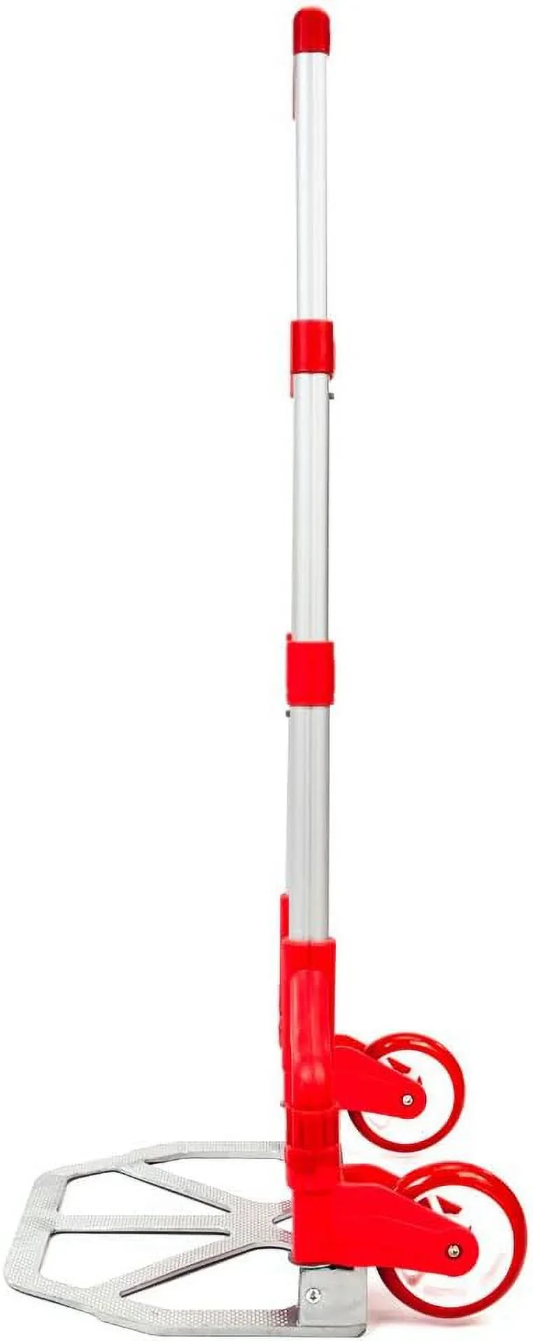 Trolley lbs Portable for (Red) Cart Dolly Truck,Hand Collapsible Hand (75kg) Auto, Home, 165.35 Luggage and Folding Use Aluminium Push Office,Travel