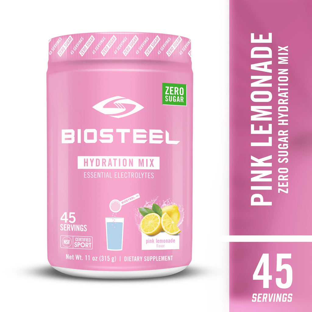 Hydration Tasting Flavor, Tub 45 Sugar Zero Great Servings with Essential per Mix, Lemonade Hydration BioSteel Pink Electrolytes, 5