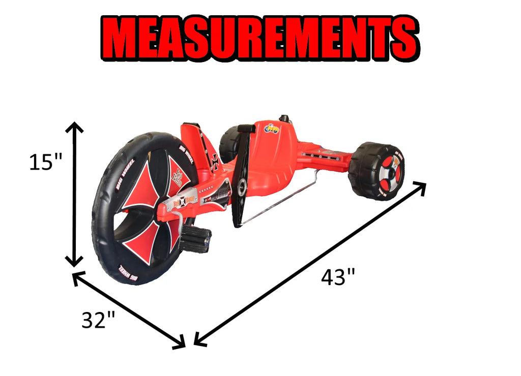 '- Sidewinder for The X-TREME Made of Big Racer in 5-10 Baron) Years & 16” Age Boys Tricycle Original Girls Wheel USA(Red