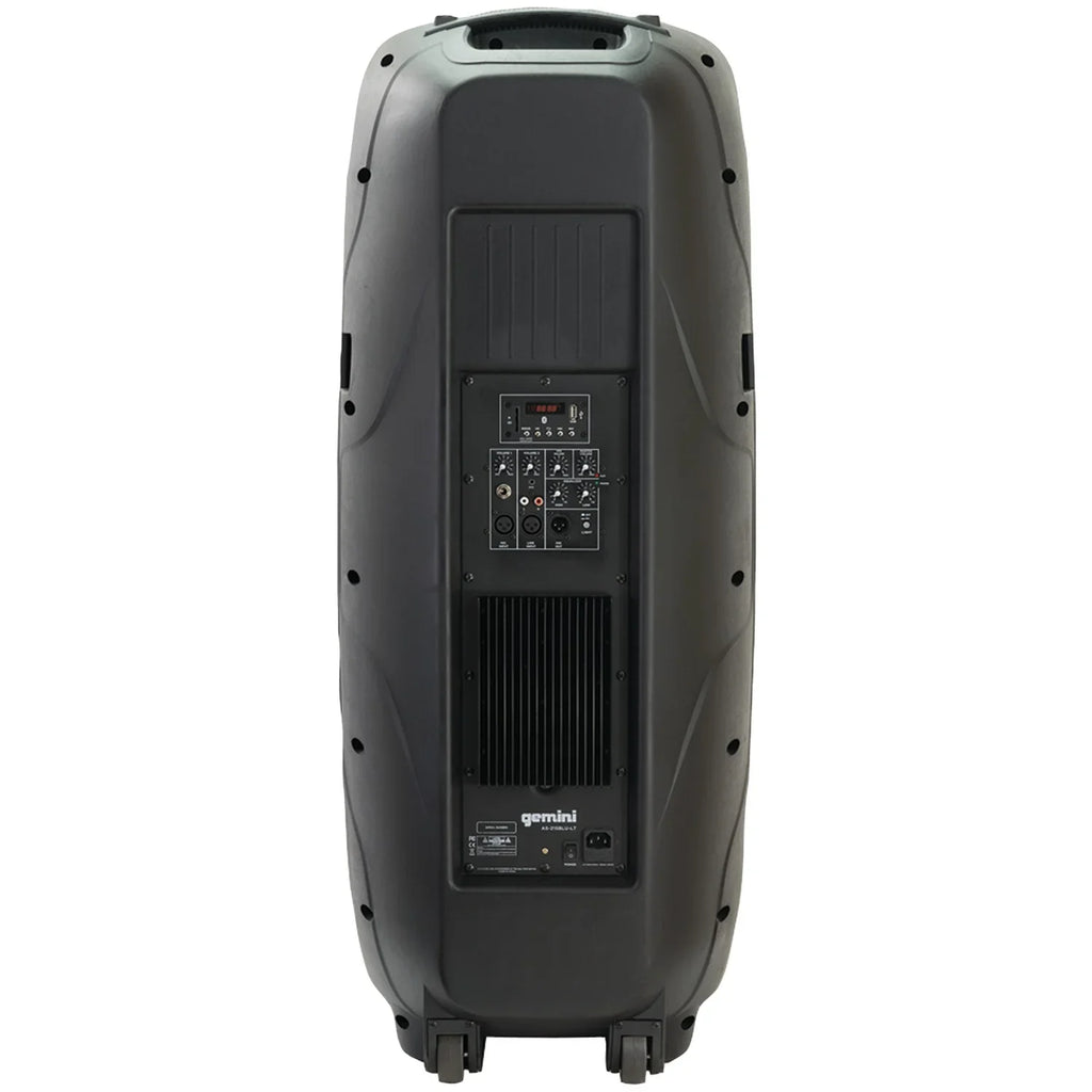 System, Powered Microphone & Speaker 15" 843631170892 Wireless Gemini Dual GMU-M100 Single Bluetooth UHF LED