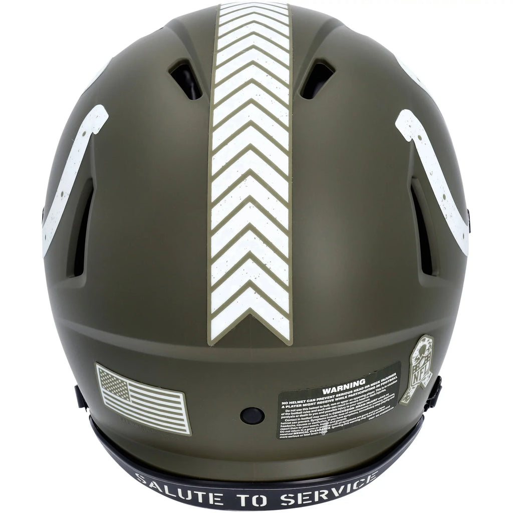 Autographed Indianapolis Manning 2022 Authentic Service Helmet Speed Salute to Colts Peyton Riddell