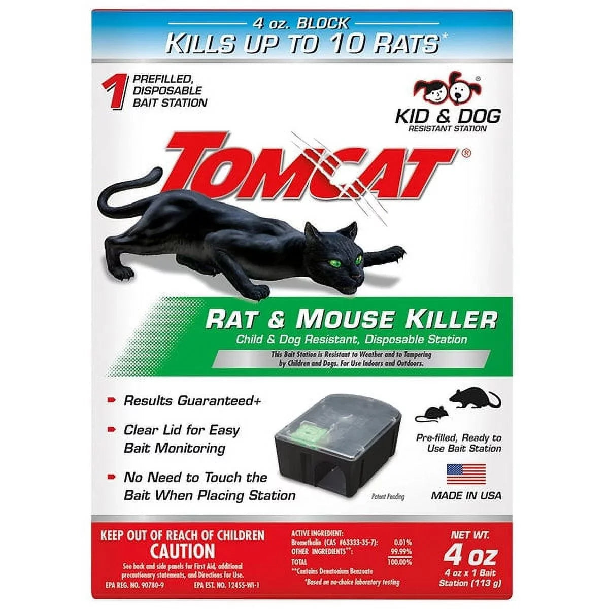 Station Resistant, Rat Killer Dog 1 & Child Mouse PC,Tomcat Disposable 0370510 &