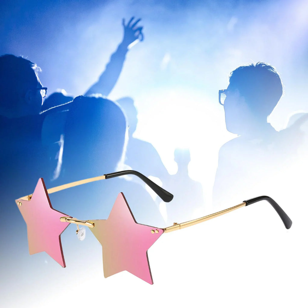 Dance Women Glasses Stars for Glasses Trendy Rimless Sharplace Costume 6X Sun Grey