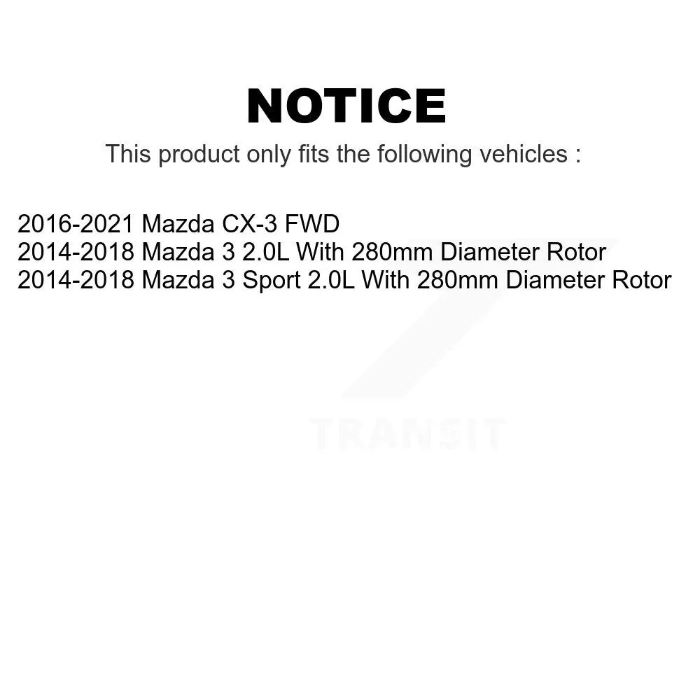 CX-3 For Pair Disc Sport Rotors Front Mazda K8-100545 Brake 3