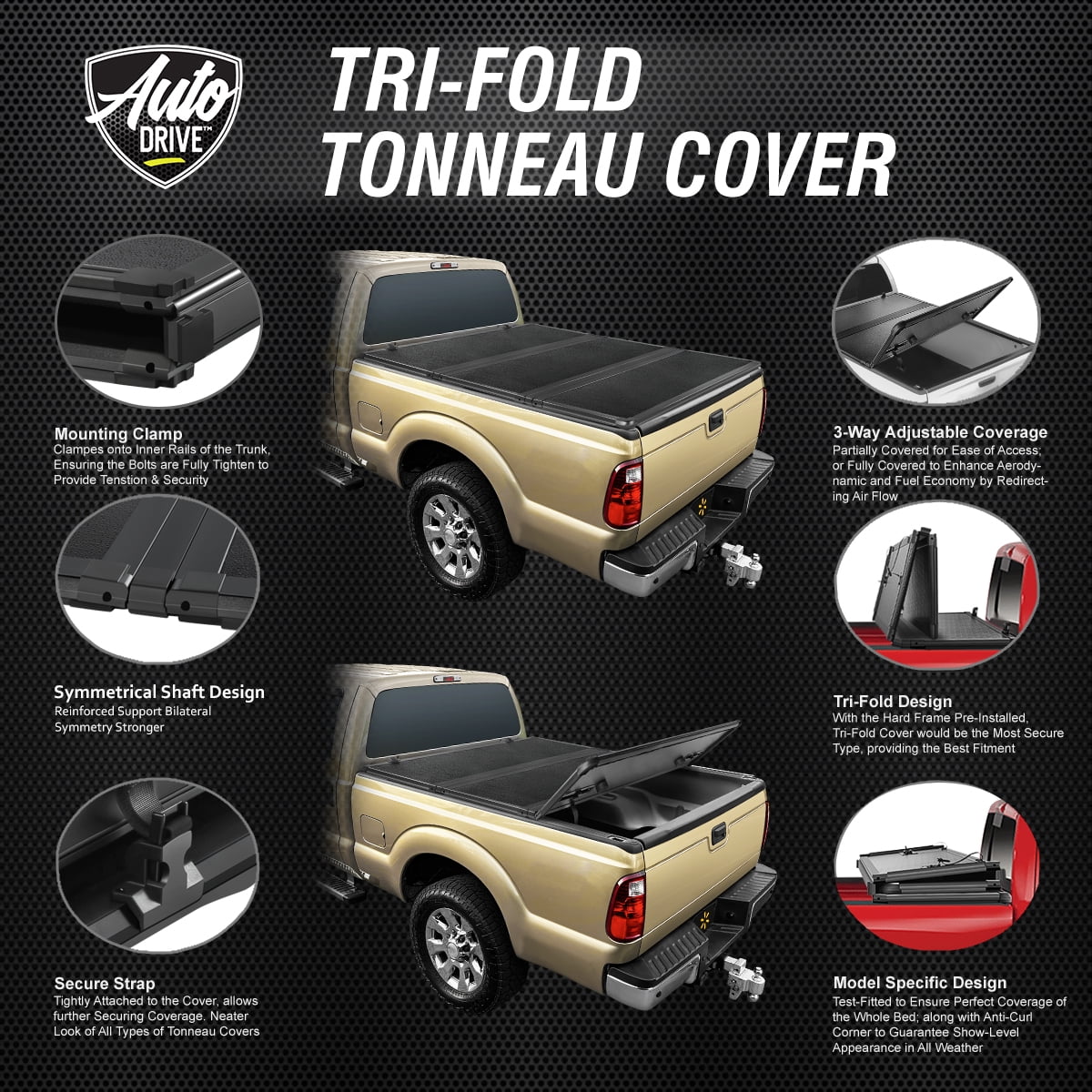 Hard 19-22 Classic Bed Short 09-18 Tonneau 1500 Truck / Dodge 3500 Cover Beds 10-16 Tri 2500 Ram / Auto Drive Fits Ram 5.7Ft 1500 Ram Fold