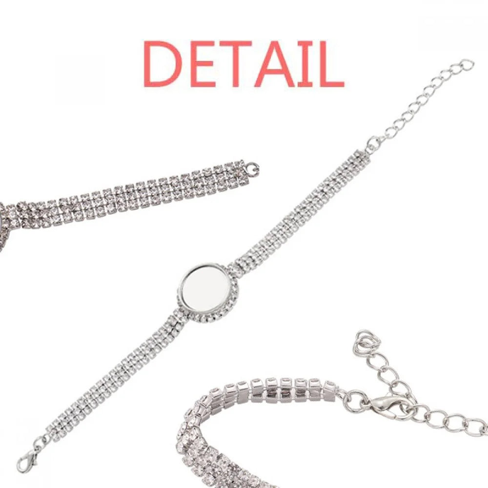Flag Diamond Jewelry National Pattern Red Tennis Chain Bracelet Demark Anklet