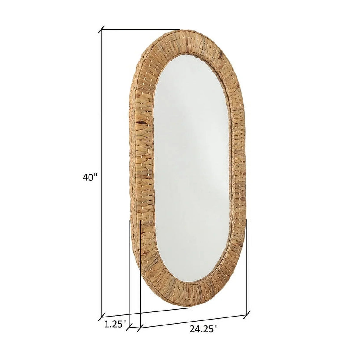 Boho Oval Woven Rattan Wall Oasis Grass Mirror