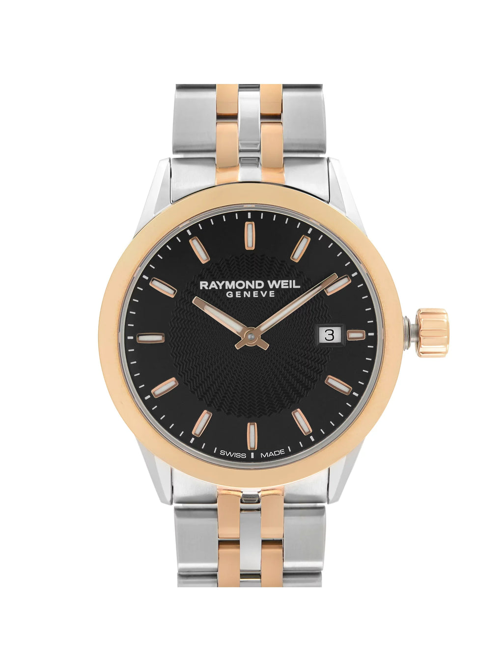 Watch Steel Two-Tone Weil 5629-SP5-20021 Ladies Black Raymond Dial Freelancer