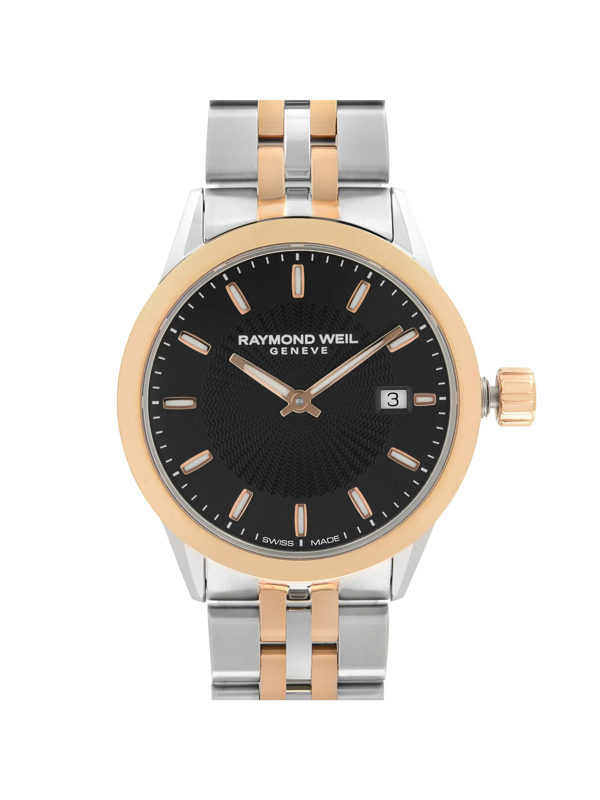 Watch Steel Two-Tone Weil 5629-SP5-20021 Ladies Black Raymond Dial Freelancer