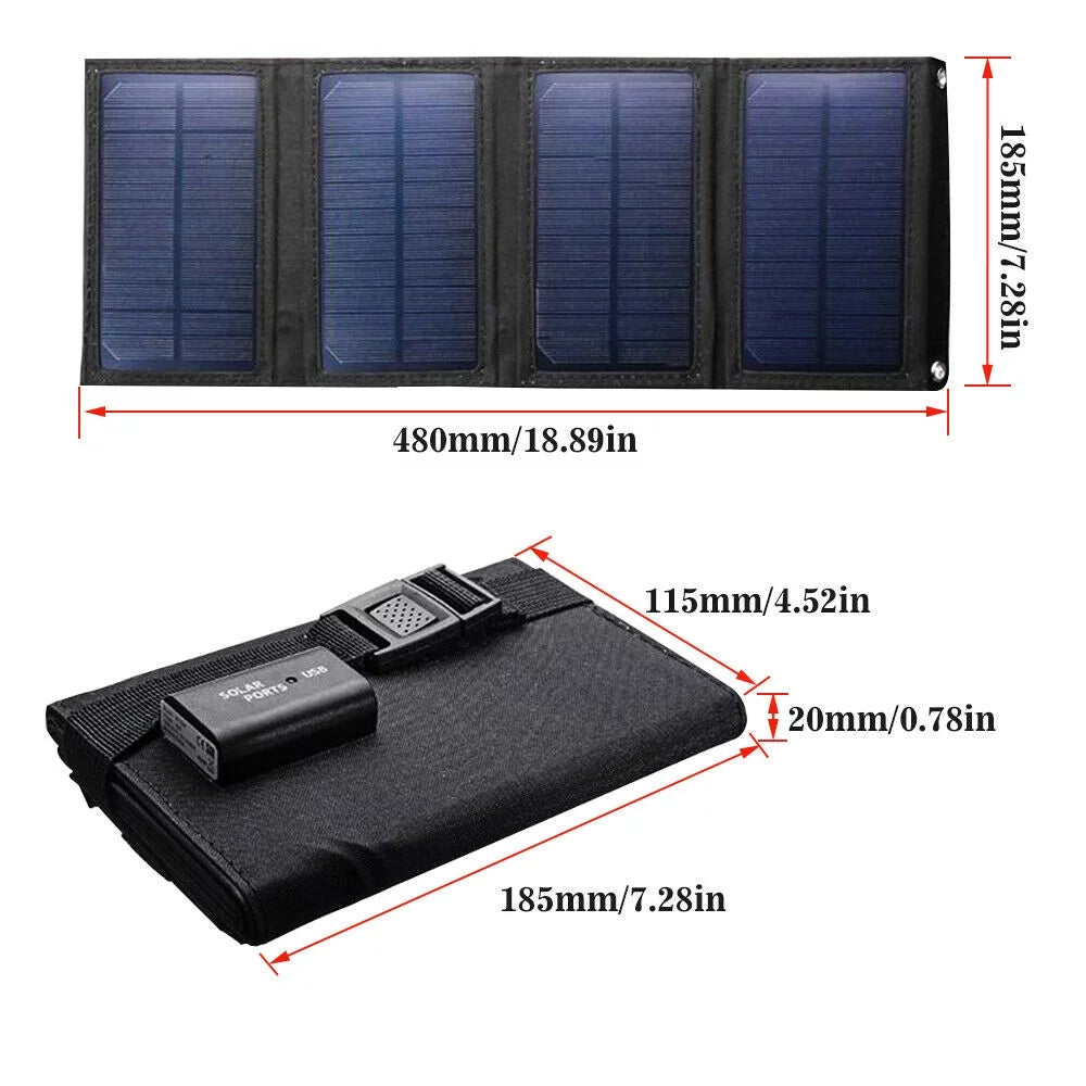 Waterproof Camping Solar Fishing Bank Solar Phone 80W Panel Hiking Power Phone Portable for Outdoors Charger Charger Emergency Solar