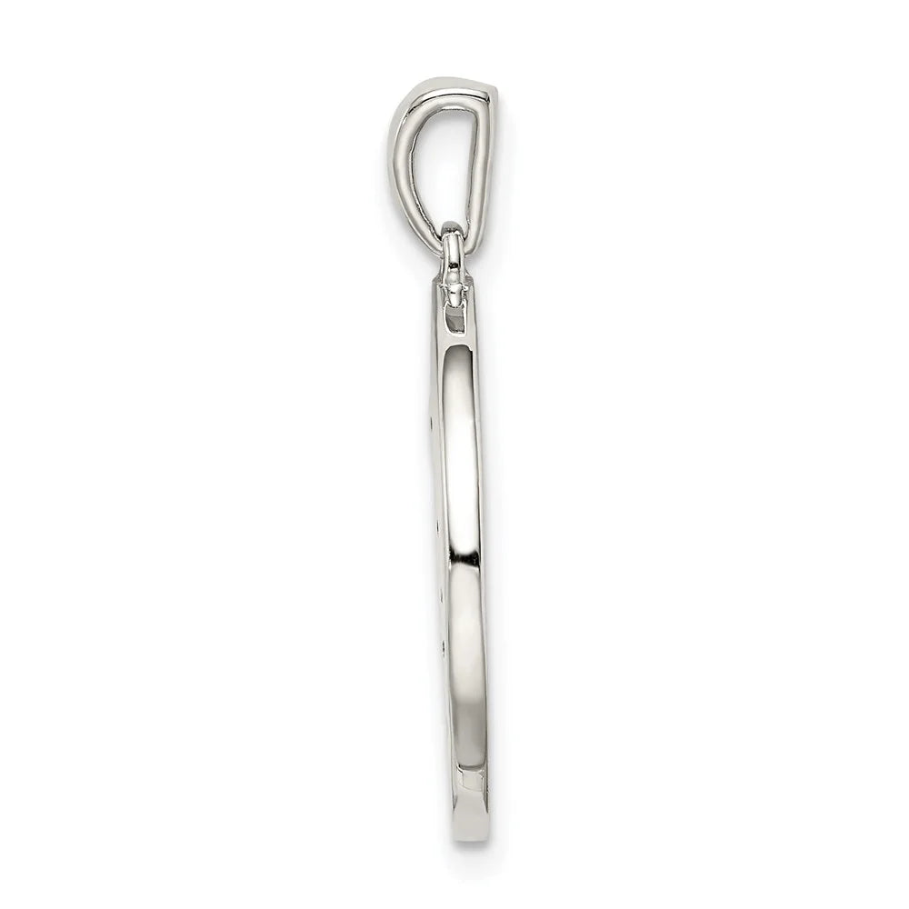 QQC9730 Pendant CZ Aries Zodiac Silver Rhodium-plated Sterling &
