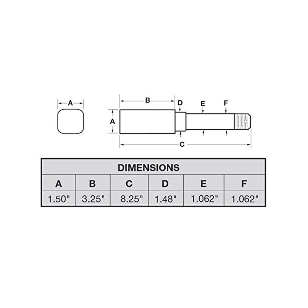 I.D. Spindle Inch Axle Square - Bearings For Stock 1-1/16 Trailer