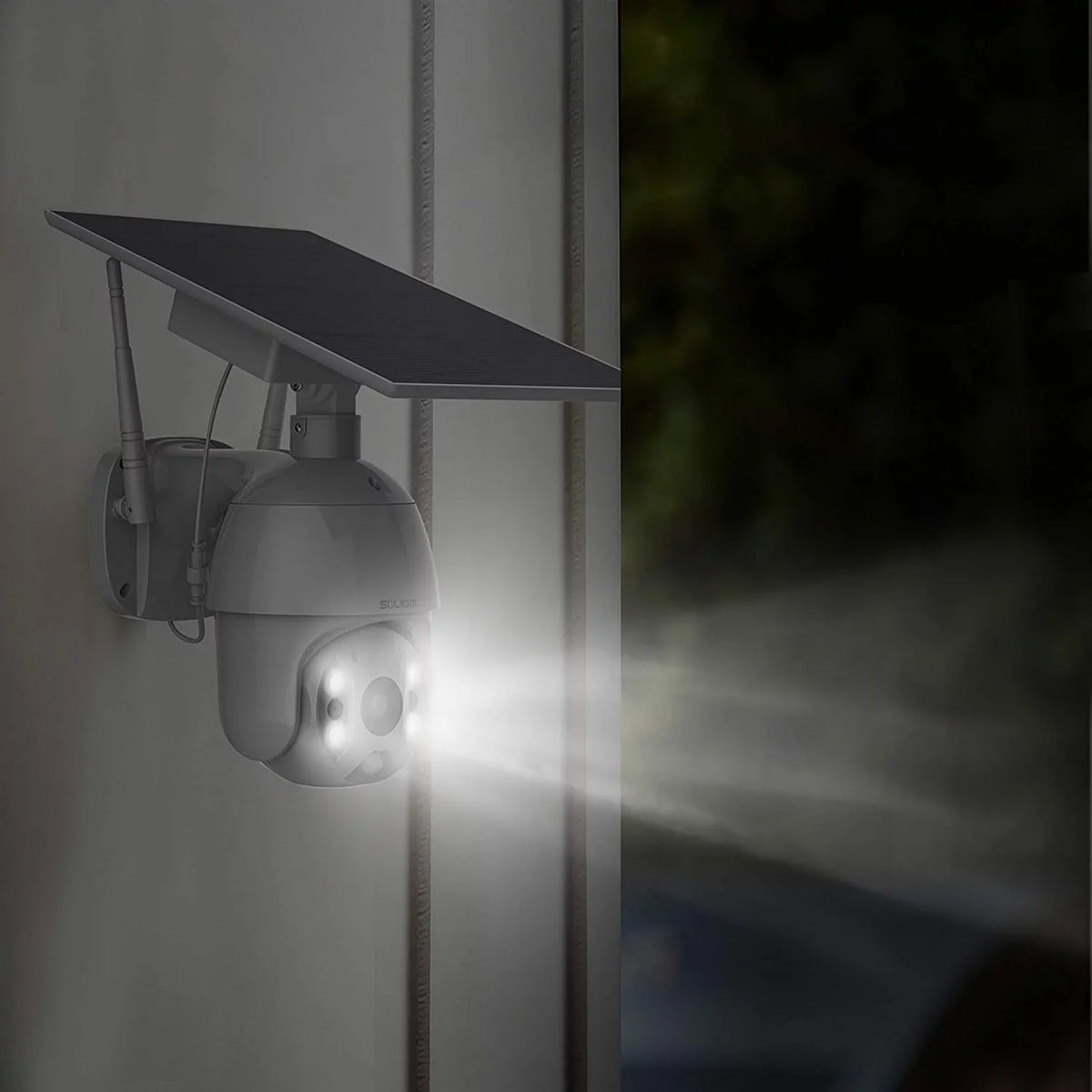 Home S600 Tilt Security Camera -SOLIOM Pan Powered Storage with Spotlight Color exterior,Wireless Slot Cloud/Sd Motion Night Detection ,Secure WiFi Solar Camera Vision,2.4G WiFi Battery