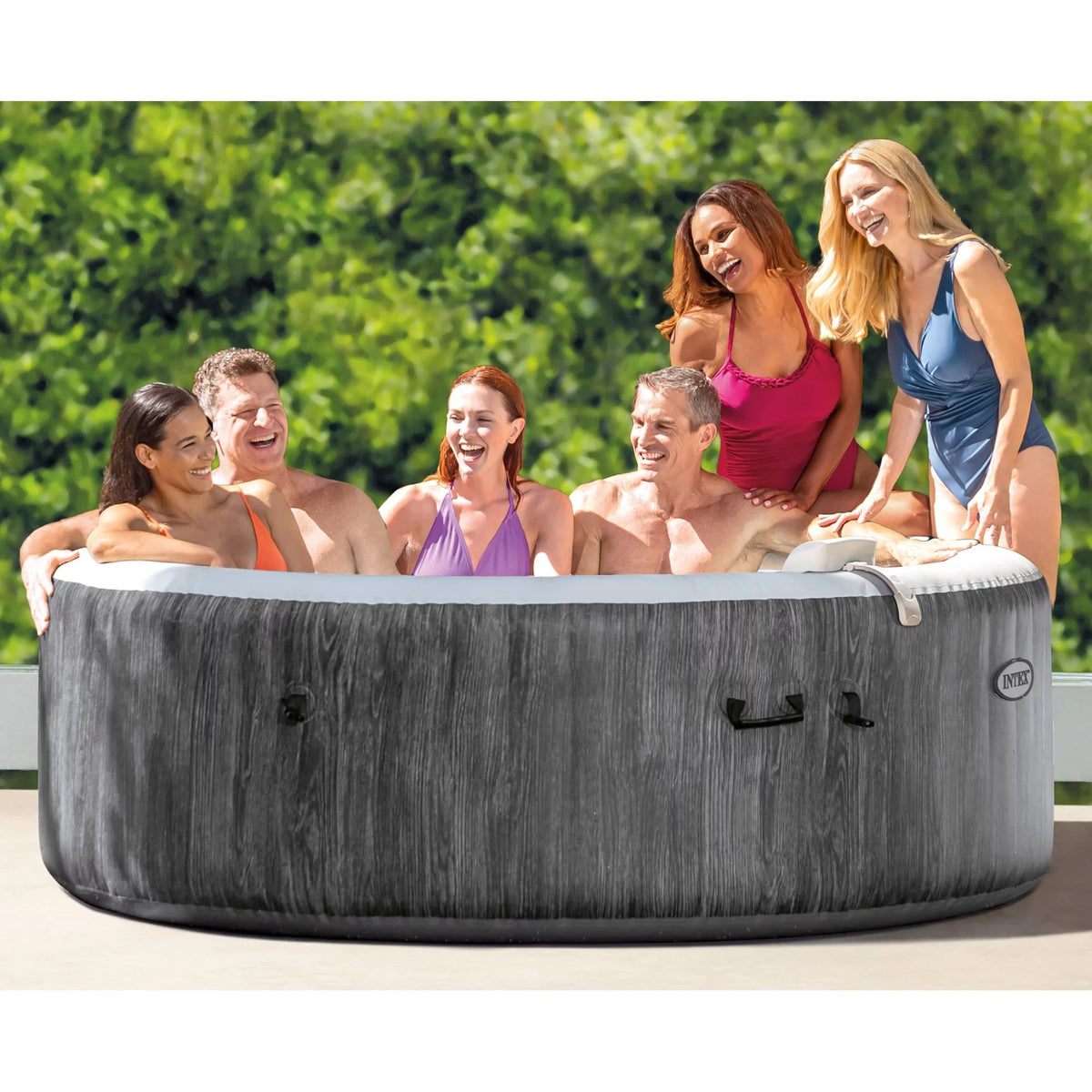 Inflatable Plus Jet Intex with Spa Bundle Bubble Greywood PureSpa Deluxe