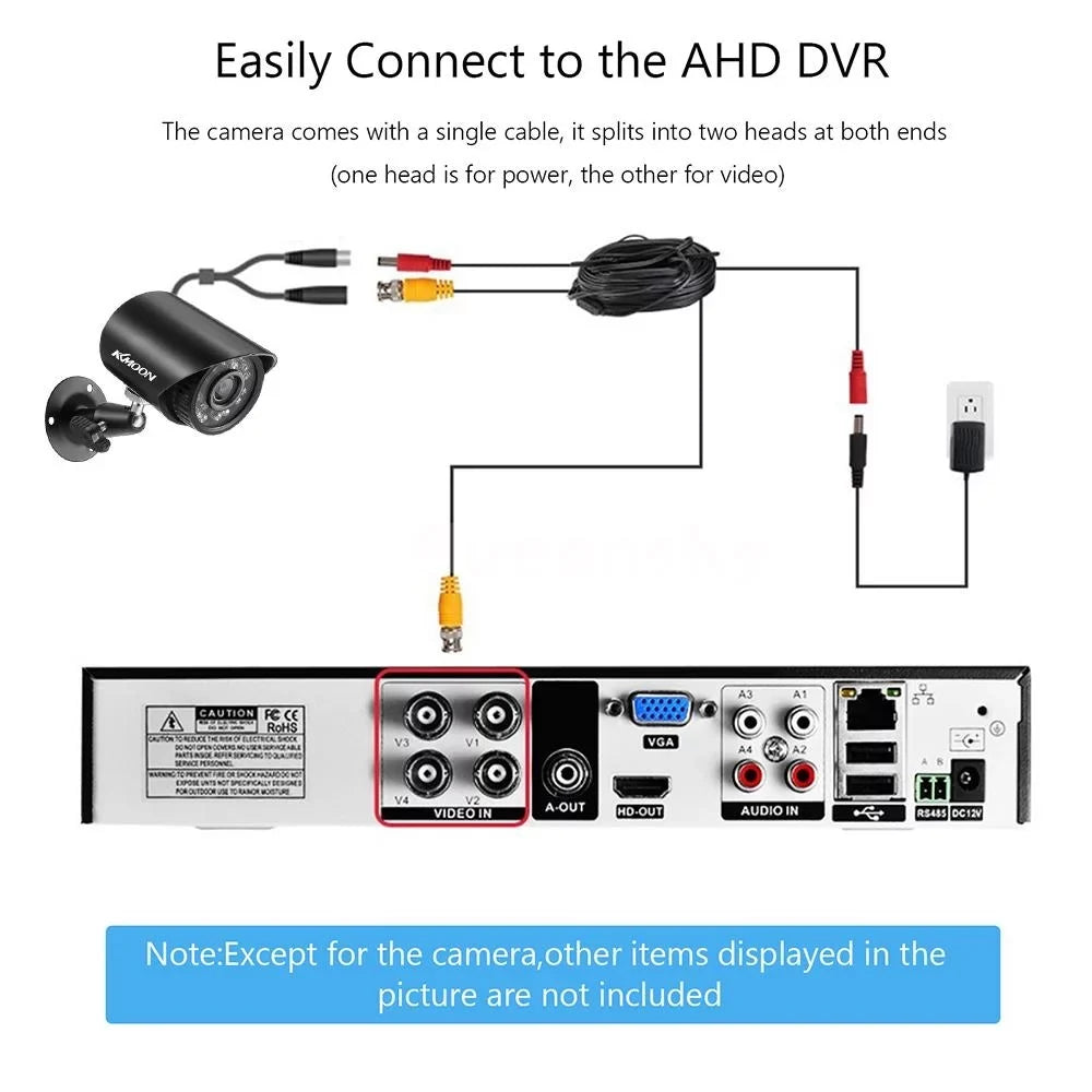 AHD/Analog/TVI/CVI/ Recording Office Video Phone DVR System HD Home Recorder Camera KKmoon for Full 4 4CH with Remote Set & P2P CCTV 1080P - DVR Video Digital
