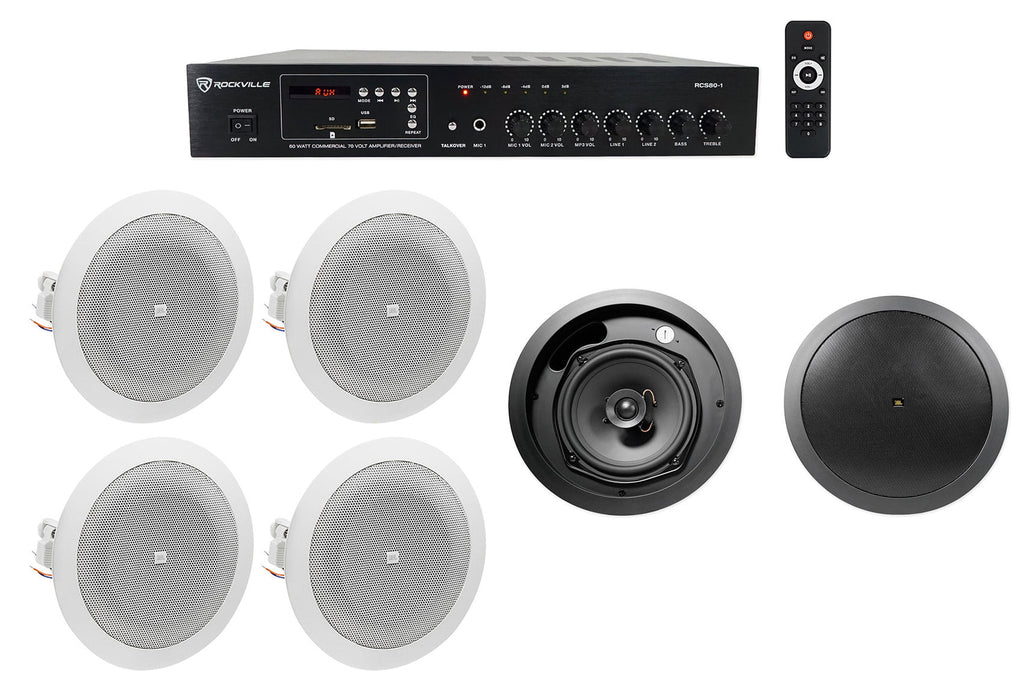 House+(4) Speakers+Amp Restaurant/Bar/Cafe JBL Front 4" 6.5" Black of Background