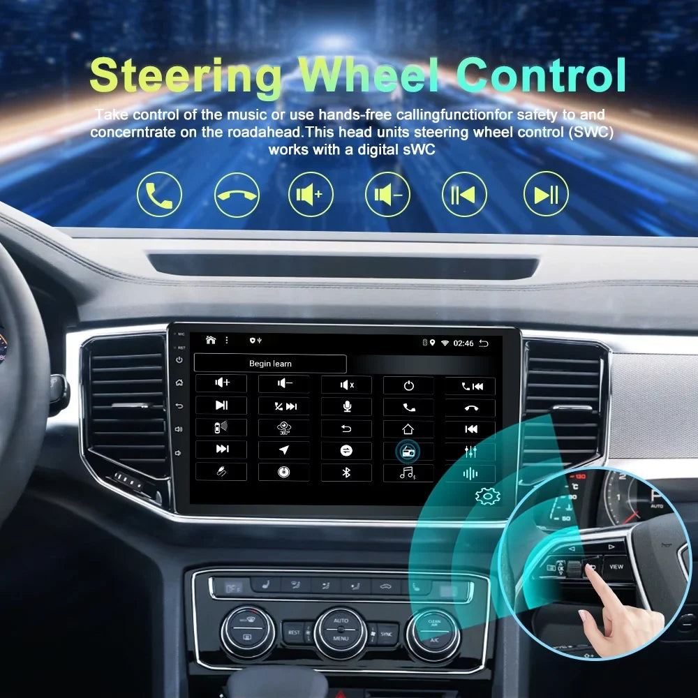 GPS Android ROM Car Navigation Built-in 2014-2019 Control with 10 Steering Host 4G Carplay/Android Wheel 64G RAM Radio Auto, for WiFi Bluetooth Highlander