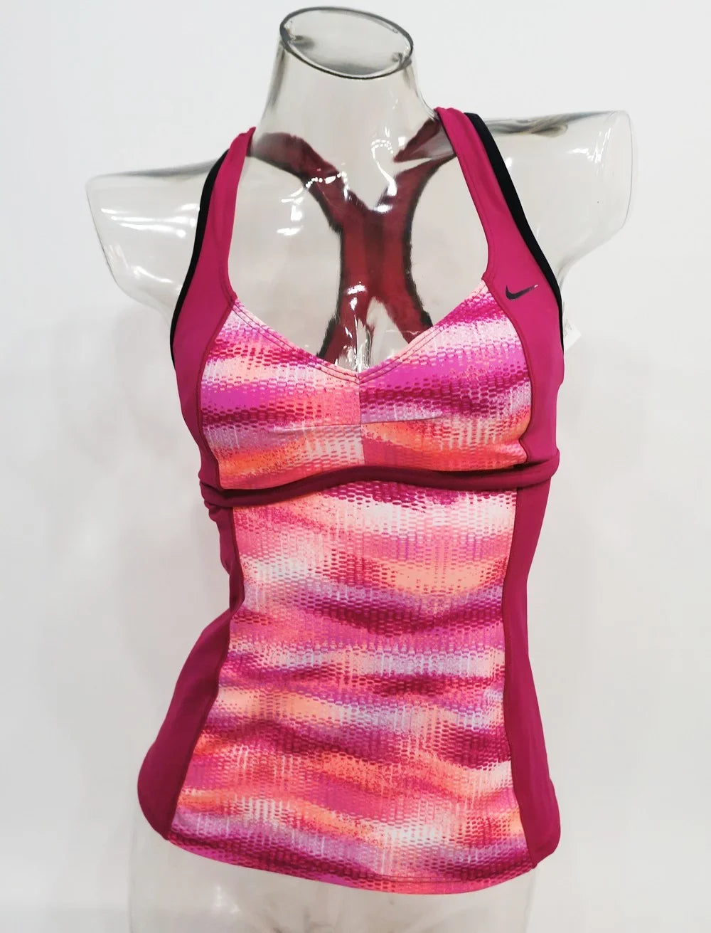 Tankini Swimwear Hot Top Sporty Women Gleam Racerback Ikat Small Pink
