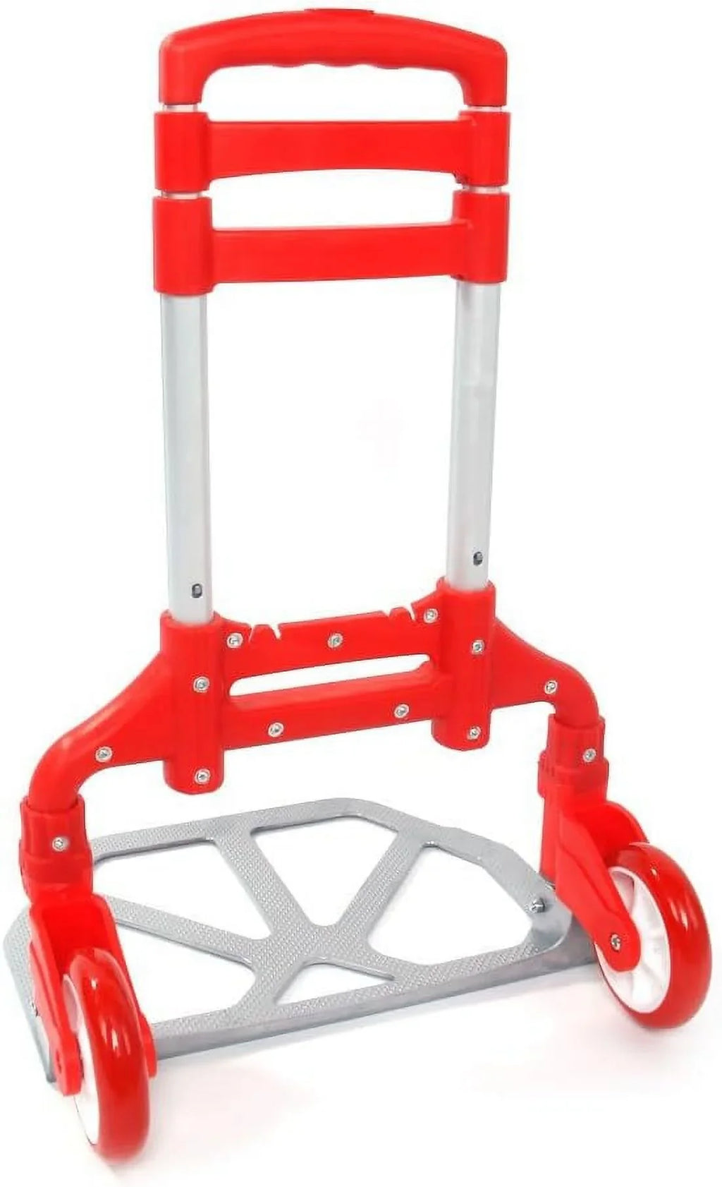 Trolley lbs Portable for (Red) Cart Dolly Truck,Hand Collapsible Hand (75kg) Auto, Home, 165.35 Luggage and Folding Use Aluminium Push Office,Travel