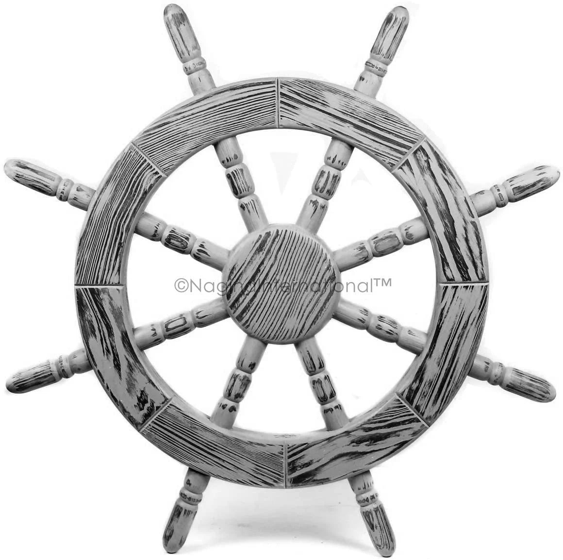 Pine Black) Handcrafted (36 Decor Wheel Exclusive Nagina | International Junky Maritime Inches, Decor Antique Wall Nautical Rustic Wall Beautiful Ship