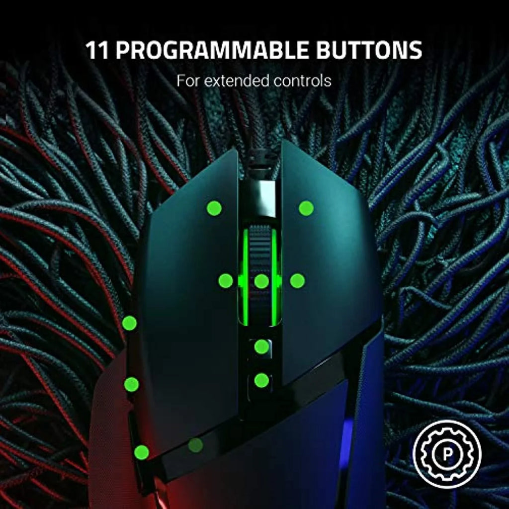 Rgb Scroll Customizable And 5G, Dpi Gaming Chroma (Gaming + With Mouse And New Fps Mouse Basilisk - V2 Switch Black Usb) Sensor, Optical Wheel, Dpi 20,000 Focus Removable Razer