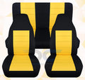 Two Yellow Front&Rear Covers:Black Seat 2003-2006 T239-Designcovers Compatible - Set Jeep Wrangler with and Full Tone LJ