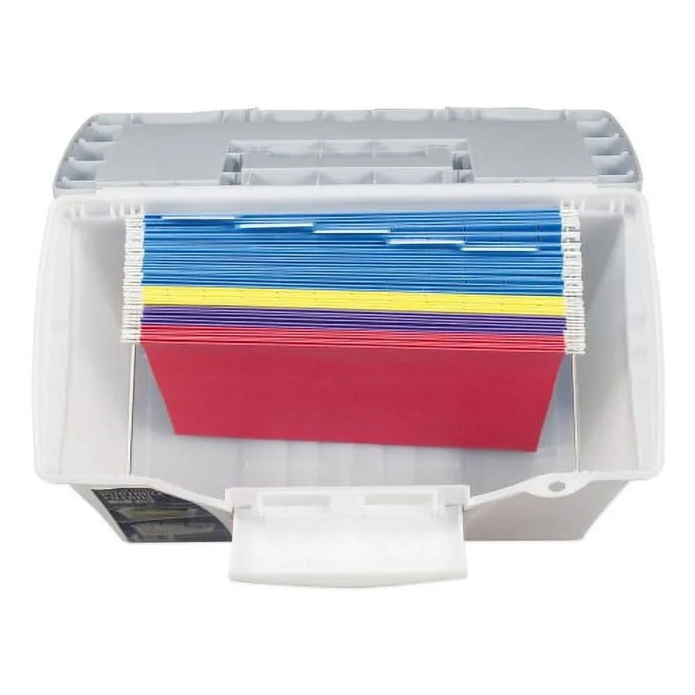 x Organizer 14.5" 12", 10.5" Clear/Silver with Portable x Letter/Legal Files, Lid, Storex Filebox Letter/Legal