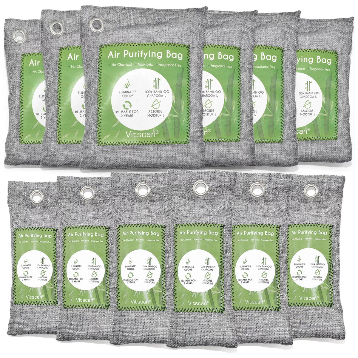 For (6x50g, Absorber, Pack Bags Air Absorber, Pet, Car Bamboo Charcoal Air Closet 12 Activated Bag, Home, Odor Freshener, 6x150g) Purifying Charcoal Moisture Odor Natural Deodorizer, Shoe Eliminators