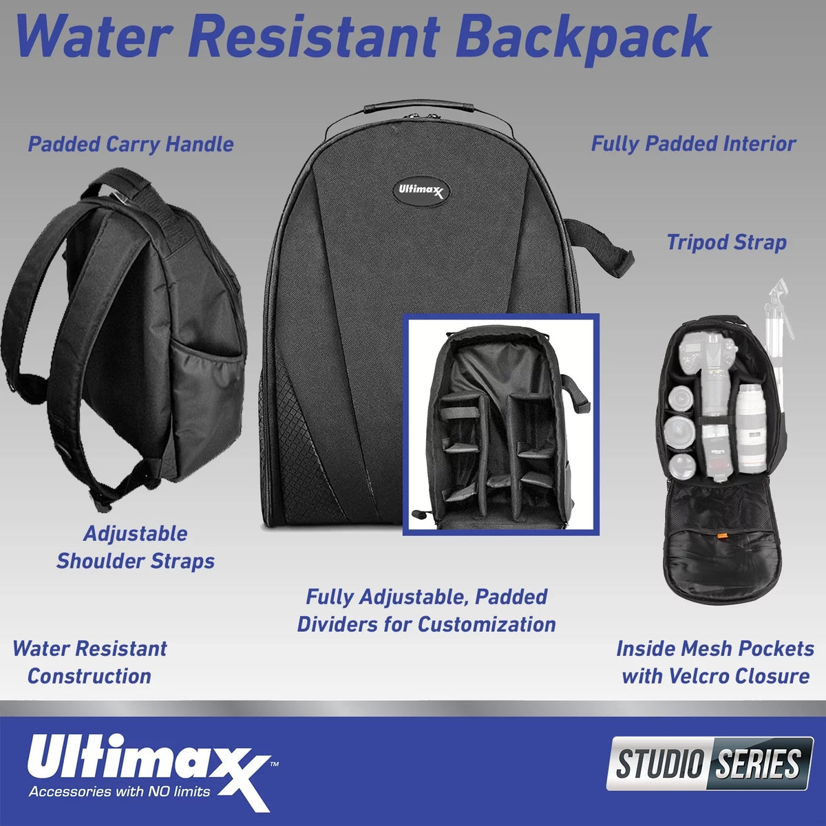 '- Bundle) Ultimaxx WH-1000XM5 Headphones (Silver) & Over-Ear More (7pc Includes: Backpack Wireless Noise-Canceling Essential Bundle Gadget liquid-Resistant
