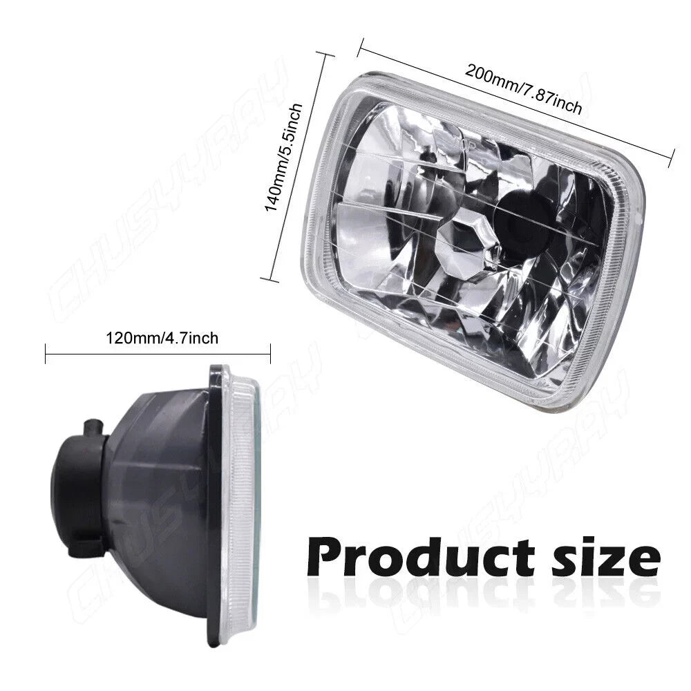 of Wrangler Jeep YJ XJ 1986-1995 Headlights Lampshade 2 Cherokee For Pack LED 7x6" 5X7" 1984-2001 NEW