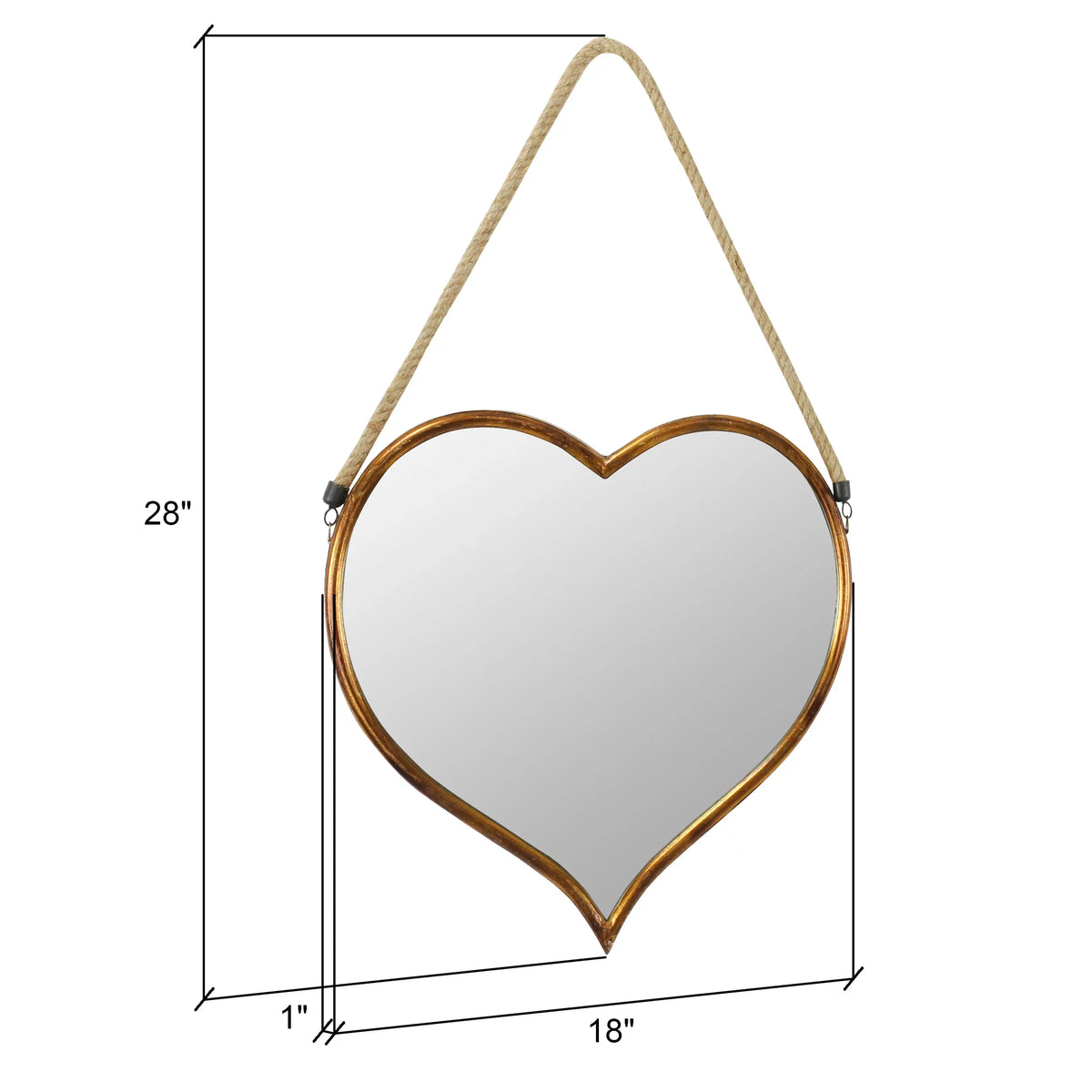 Heart Gold x 18" Mirror 28" Kiera Wall Aspire by