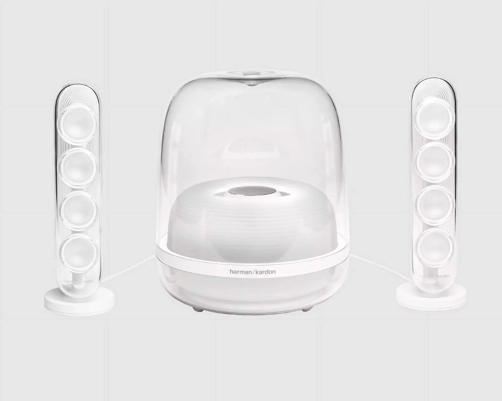 '- 4 Harman 2.1 Bluetooth Refurbished HKSOUNDSTICK4WAM-Z System, Wireless White Speaker Restored SoundSticks Certified Kardon