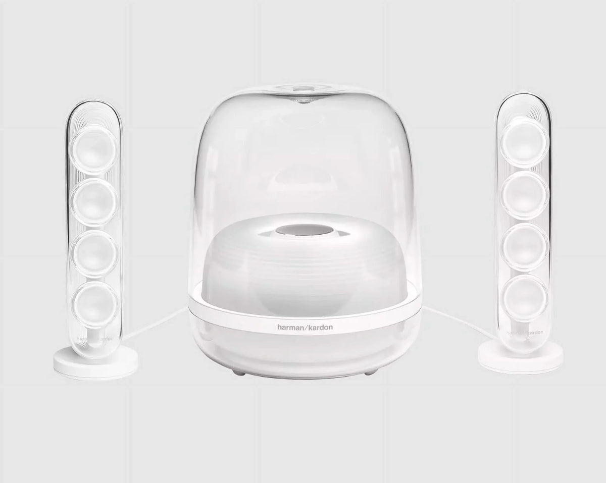 '- 4 Harman 2.1 Bluetooth Refurbished HKSOUNDSTICK4WAM-Z System, Wireless White Speaker Restored SoundSticks Certified Kardon